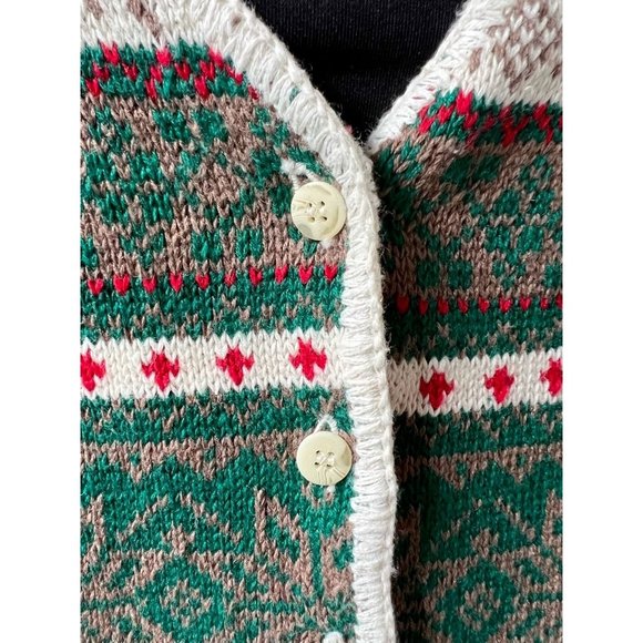 Copper Key Womens Cardigan Sweater Vest Green Ramie Cotton Sleeveless L New - Picture 7 of 12